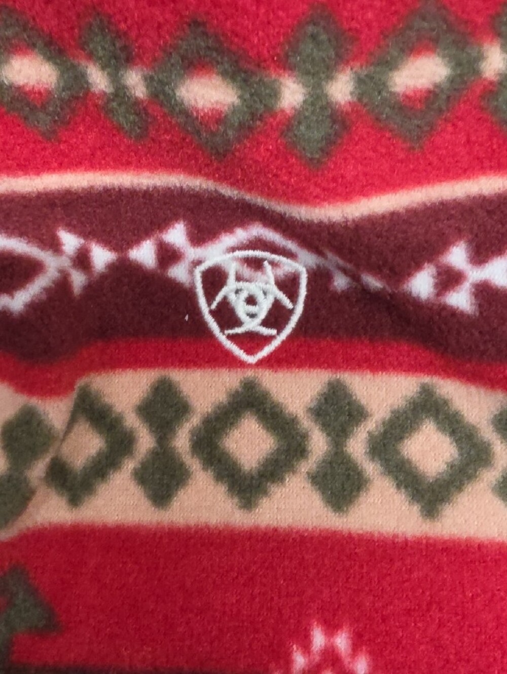 Ariat Red Patterned Quarter-Zip Pullover - Picture 6 of 7